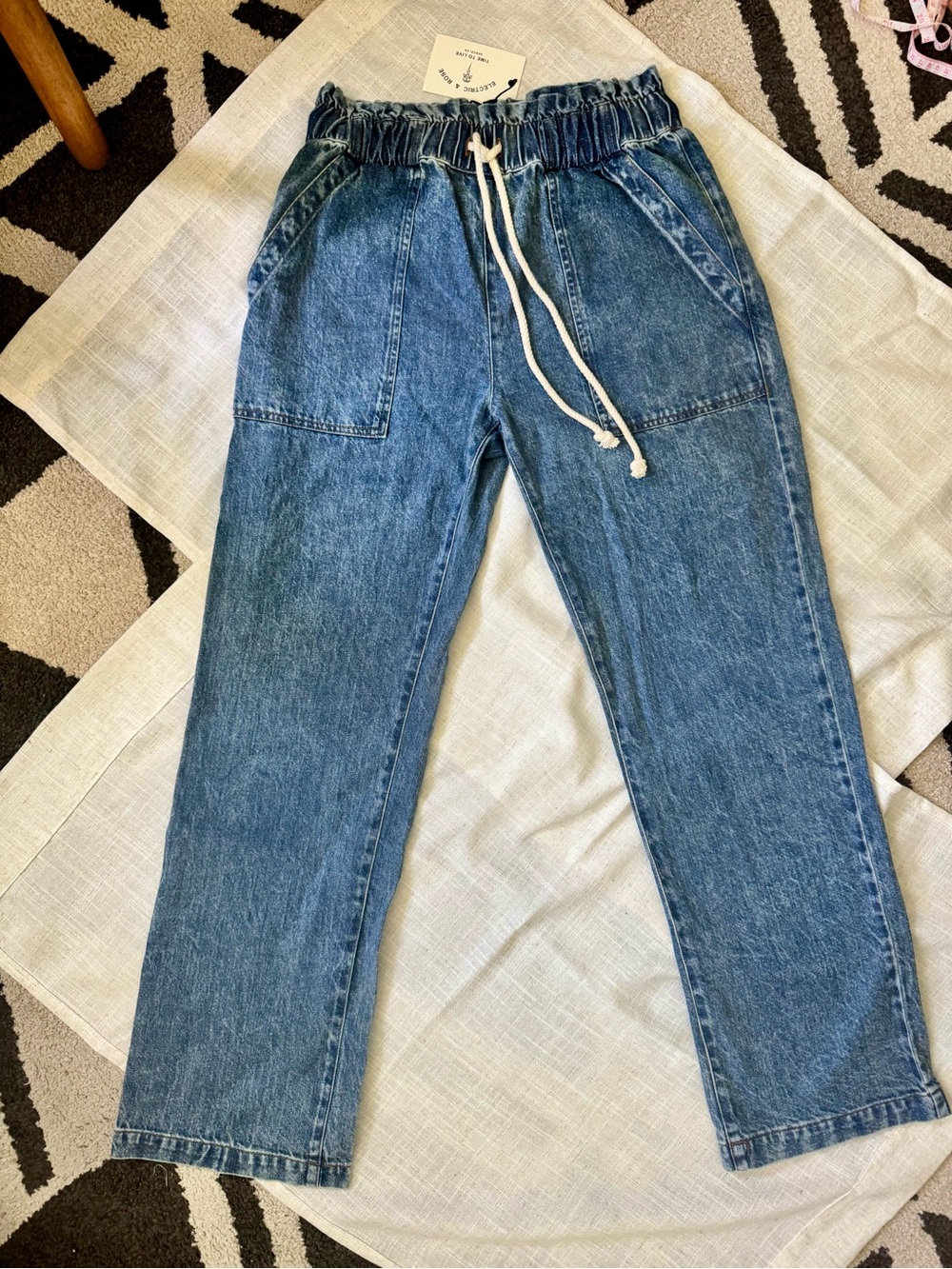 Electric & Rose Women’s Easy Pant in Denim Medium Blue Size Small (26-27)